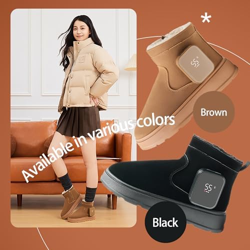 Heated Boots for Women & Men, Waterproof Winter Heated Shoes with 3500mAh Rechargeable Battery, 3-Level Warming, Electric Foot Warmer for Indoor & Outdoor Use, Heated Slippers for Woman