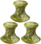 3Pcs Jade Massage Stones Mushroom Shape Essential Oil Hot Stones Crystal Massages Warmer for Home Spa Relaxing Healing Scraping Massaging Board
