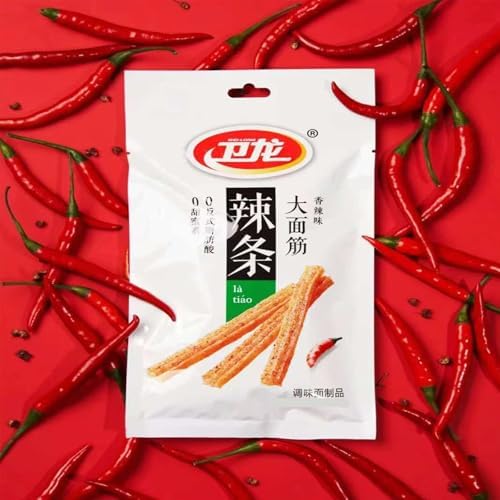 Spicy Strip, WeiLong Latiao, Spicy Gluten, A small,StripGift Pack,Chinese Special Casual Snack Food, WeiLong Latiao, enjoy delicious food anytime.6.88oz/195g/3Pack