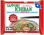 stickerless New [SAPPORO ICHIBAN] Ramen Noodles, Original Soy Sauce Flavor, No.1 Tasting Japanese Instant Noodles (3.5 Oz) (24 pouches)