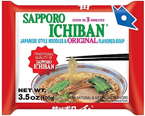 stickerless New [SAPPORO ICHIBAN] Ramen Noodles, Original Soy Sauce Flavor, No.1 Tasting Japanese Instant Noodles (3.5 Oz) (24 pouches)