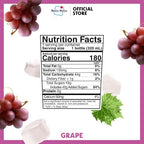 Mogu Mogu Grape Juice Drink with Nata de Coco (Coconut Jelly) – Chewy Fruit Beverage for Kids & Adults, 6 Pack Bottles, 10.82 fl oz Each