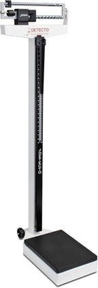 DETECTO 338 Mechanical Physician Beam Scale with Wheels/Height Rod, Dual Reading KG/LB