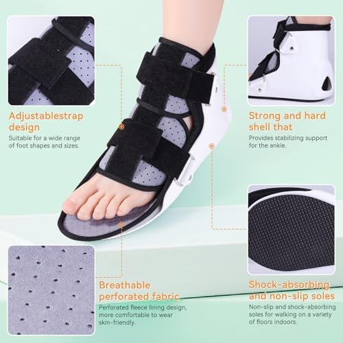 Walking Boot for Broken Toe Injuries, Sprained Ankles, Metatarsal Stress, Post-Op Support Right Foot Fracture Shoe Fits Men and Women, Stable Ankle Joints Postoperative Recovery Pain Relief