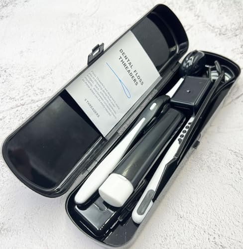 Portable Orthodontic Oral Care Kit for Braces - Interdental Brush Dental Wax Dental Floss Toothbrush Cleaning Kit, Black