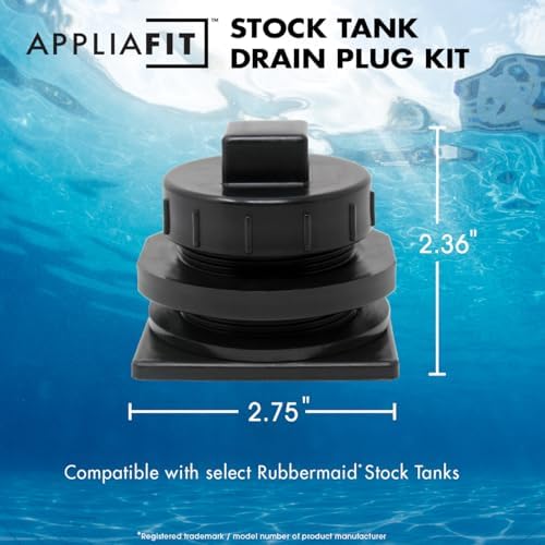 Stock Tank Drain Plug Compatible with Rubbermaid Commercial Stock Tanks - 1 Pack