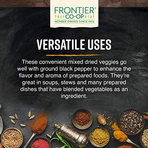 Frontier Co-op Hearty Vegetable Herb Blend for Stew, 1lb, Kosher - Mixed Dried Vegetables For Soup, Stir Fry, Ramen with Onion, Carrots, Peas, Corn, Potatoes and Parsley