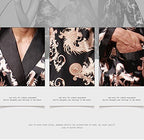 ZUEVI Men's Kimono Robe Silk Satin Long Sleeve Spa Bathrobe Lightweight Soft Silky Pajamas Robes
