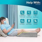 Zelen Leg Elevation Pillow Wedge Knee Leg Rest Pillows for Sleeping Post Surgery Knee Support Foam Bed Wedges Legs Bolster Foot Elevation After Surgery Elevating Pillow Positioning Wedge Cushion
