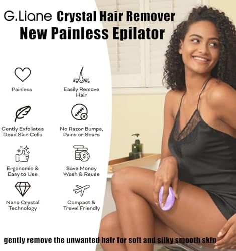 Crystal Hair Eraser,Upgraded Painless Crystal Hair Remover,Effective Nano Glass Hair Removal Device and Skin Exfoliation,Body Epilator for Women and Men(Light Pink)