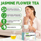 Jasmine Flowers Tea Bags-120 Teabags, 2g/Bag, Made with 100% Natural Jasmine Flowers. Helps with Relieve Fatigue and Antioxidation | Caffeine-Free | Sugar-Free | Gluten-Free | Vegan. Eco-Friendly Tea Bags