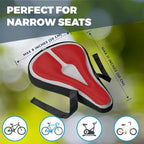 Roam - Seat Cushion Cover - Comfort Gel Pad for Mountain, Exercise & Road Bikes - Waterproof Protection for Men & Women - Red