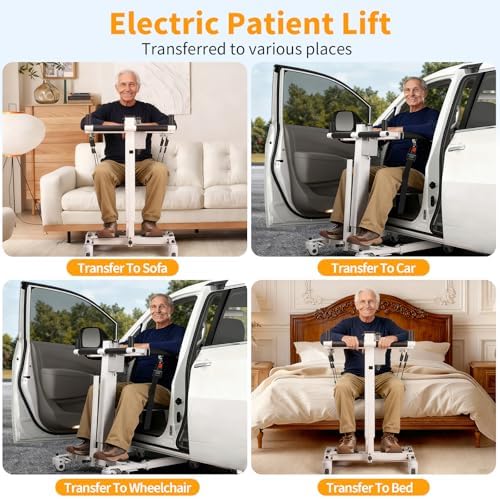 Upgrade Electric Transfer Lift - Foldable Patient Lift Transfer Chair for Car- Handicap Lift Shower Chair, Bathroom Wheelchairs Transfer Chairs for Seniors, Adults & Disabled