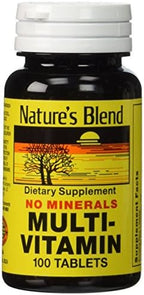 Nature's Blend Multi-Vitamin No Minerals 100 Tabs (Model: 3824)