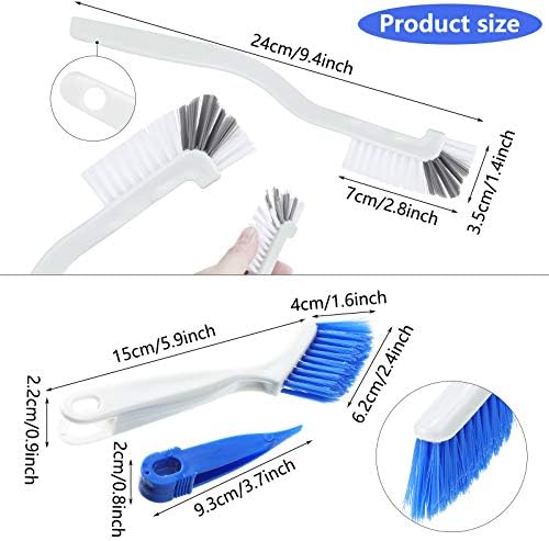 Patelai 4 Pieces Cleaning Brush Sets Small Scrub Brush Household Use for Cleaning Bottle Sink Kitchen Sink Corner Dish Edge Grout Bathroom Sliding Door Window Track(White, Blue)