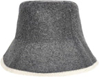 Wool Sauna Hat, Comfortable Soft Felt Wool Cap, Breathable Russian Banya Cap, Protects from Overheating & Hair Damage, for Spa, Steam Room, Banya, Bathhouse, Breathable Grey