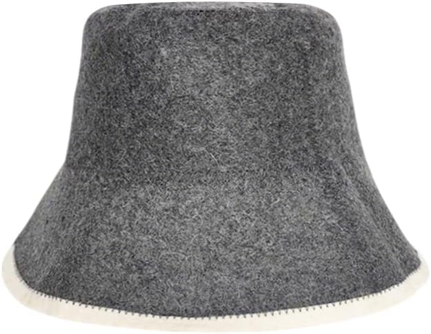 Wool Sauna Hat, Comfortable Soft Felt Wool Cap, Breathable Russian Banya Cap, Protects from Overheating & Hair Damage, for Spa, Steam Room, Banya, Bathhouse, Breathable Grey