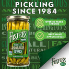 Foster's Pickled Asparagus Spears in a Jar, Original, 16oz, 2 Pack, Traditional Pickled Vegetables Recipe for over 40 years, Low Calorie Snack, Gluten Free, Fat and Preservative Free Pickles
