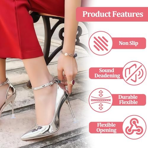High Heel Protectors,9 Pairs Clear Heel Stoppers for Grass,Heel Replacement Tips for Wedding Mates Bridesmaid,Heel Caps,Heel Protectors for High Heels