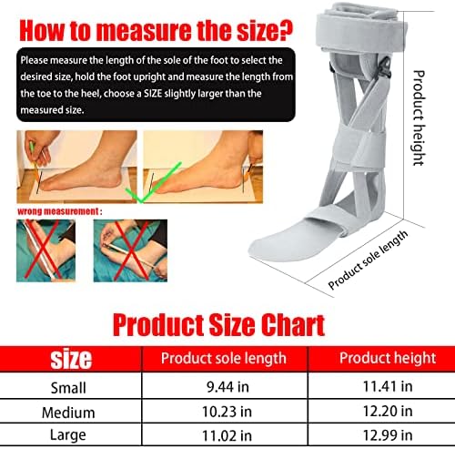 Medical Afo Foot Drop Brace Splint Ankle Foot Orthosis AFO Walking with Shoes or Sleeping for Men Women Stroke Hemiplegia Foot Drop Postural Correction Brace （Large-Right）