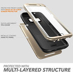 Galaxy S7 Edge Case, Clayco [Hera Series] Full-Body Rugged Case with Built-in Screen Protector for Samsung Galaxy S7 Edge (2016 Release) (Gold)
