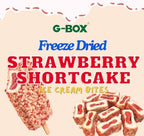 G-BOX Freeze Dried Ice Cream| Crunch Strawberry Shortcake Ice Cream Bites - Perfect for Camping, Outdoor, and Party - Air-tight Sealed in a Deli Container (3.5 OZ Strawberry Shortcake)