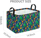 Rectangular Christmas Basket Storage Bin Collapsible Nursery Hamper Book Shelf Basket Xmas Party Box