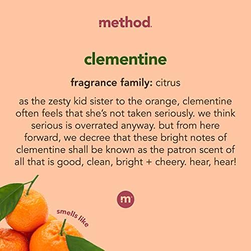 Method Gel Dish Soap, Clementine Scent, Tough on Grease & Stuck-on Food, Cruelty Free Formula, Made with Recycled Plastic, 18 Fl Oz