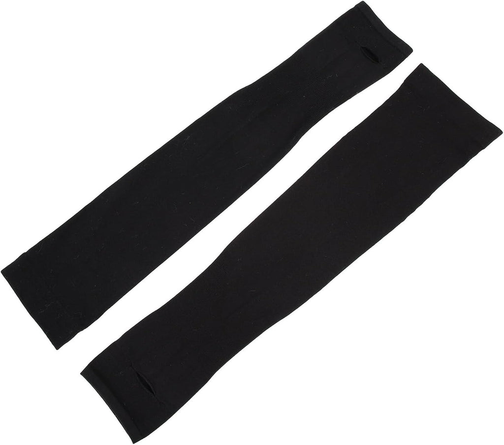 2pcs Black Cooling Arm Sleeves Summer Sunscreen Arm Covers UV Protection Outdoor Cycling Protectors for Men Wear-resistant Ice Silk Fabric Elbow Sleeve