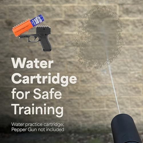 Mace Pepper Spray - Max Police Strength OC & Water Training Cartridge Set for Pepper Gun 2.0, 0.99oz/ea, Long Range Protection Up to 25 Feet, Personal Protection Self Defense Spray for Women & Men