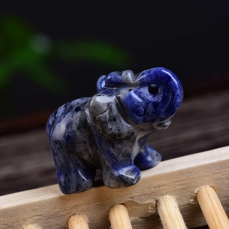 1PC Natural Stones Elephant Hand Carved Polished Animal Rare Gemstone Mineral Stone Home Decor Crafts Gift,lazuline,1pc