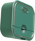 IMIKEYA Wall-Mounted Soap Box with Flip Cover for Bathroom Self-draining Soap Holder in Green No Drilling Installation Space-Saving Storage and Quick-Dry Design