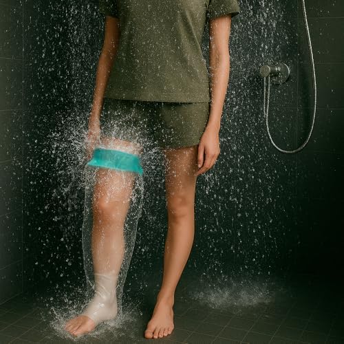 Cast Covers for Shower Leg, Waterproof Cast Cover for Showering/Swimming, Cast Protector for Shower Leg Adult, Water Proof Shower Boots for Foot after Surgery, Knee, Ankle, Boot (Diameter-7.9")