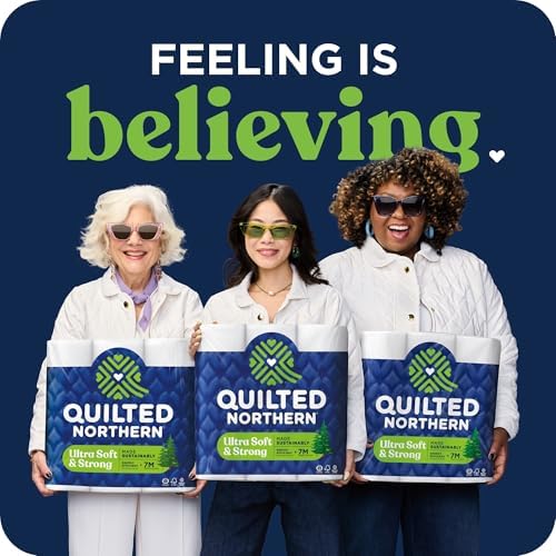 Quilted Northern Ultra Soft & Strong Toilet Paper, 9 Mega Rolls = 36 Regular Rolls, 5X Stronger*, Premium Soft Toilet Tissue