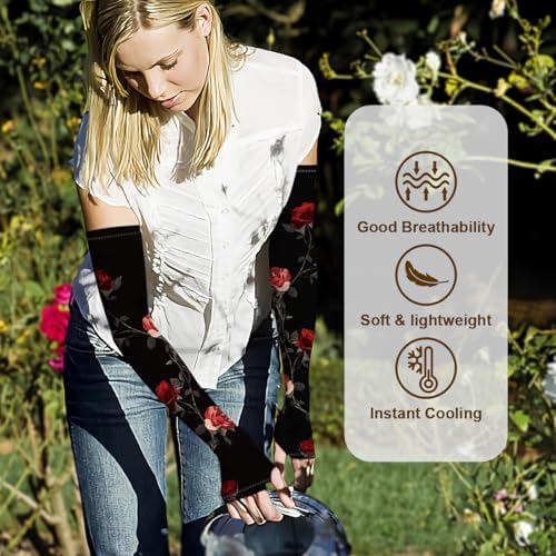 ShinHye UV Cooling Sleeves Gardening Sleeves UV Protection Anti-Scratch Sun Protection Arm Sleeves for Garden Outdoors