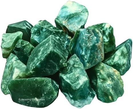 Amazing Gemstone 2 Pieces Moss Agate Raw Crystals and Healing Stones, Natural Rocks for Tumbling and DIY Raw Stones and Crystals