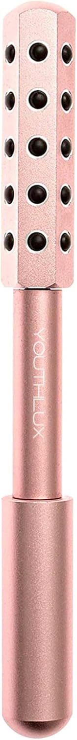 Radiance Roller - Germanium Stone Uplifting Face Beauty Massage Tool/Roller/Wand for Skin Tightening, De-Puffing, Sculpt/Lift, Anti-Aging | Uplift Face Roller, Facial Roller (Rose Gold)
