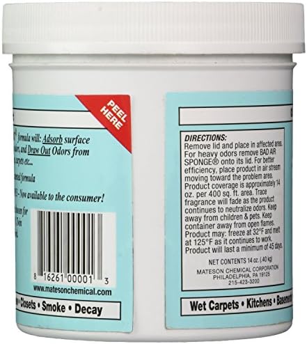 Bad Air Sponge Odor Neutralant Neutralizes and Absorbs Odors 14oz (Pack of 3)