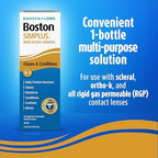 Boston SIMPLUS Multi-Action Solution, Cleans & Conditions Rigid Gas Permeable (RGP) Lens, Daily Protein Remover, 3.5 Fl Oz