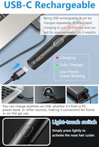 Nose Hair Trimmer, USB Rechargeable, Professional Painless Ear Hair Trimmer, for Men Women, Powerful Motor, Dual-Edge Blades for Smoother Cutting, Low Noise, Black