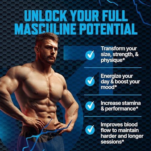 Testosterone Booster Gummies, Male Enhancing Supplement, Add 2 in” Enlargement Gummies for Men , Male Enhancement Chews Energy, Strength, Stamina, Endurance, Performance, Natural Blue Berry Chews