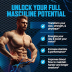 Testosterone Booster Gummies, Male Enhancing Supplement, Add 2 in” Enlargement Gummies for Men , Male Enhancement Chews Energy, Strength, Stamina, Endurance, Performance, Natural Blue Berry Chews