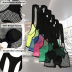 Mens Fishnet Mesh Bodysuit Suspenders Singlet One Piece Boxer Leotard Wrestling Singlet Underwear