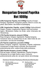 Hungarian Paprika Premium Quality Sweet/Hot/Smoked (Origin: Kalocsa,Hungary) (Hot, 1000g)