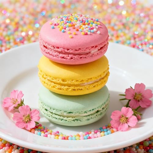 Twisweet Easter Nonpareils, Edible Mini Pearl Sprinkles for Cake Decorating, Yellow Green Orange Pink White and Blue Sugar Sprinkles Mix, Confetti Baking Candy for Cake Topper Cupcake Cookie Ice Cream Decorations, Easter Party Supplies(130g/4.58oz)