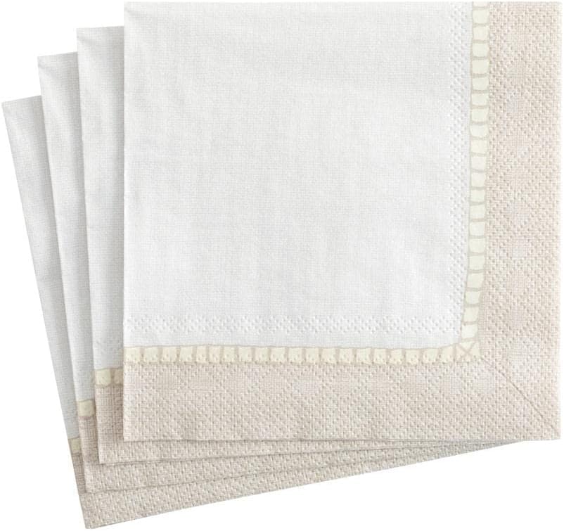 Entertaining with Caspari Linen Natural, Cocktail Napkin, Pack of 20