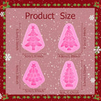 4 Pcs Christmas Tree Silicone Molds, Christmas Candy Silicone Molds, Reusable Cake Molds for Baking, Candy, Soap & Candle Making, Ice Cube, Clay, Chocolate Crafts