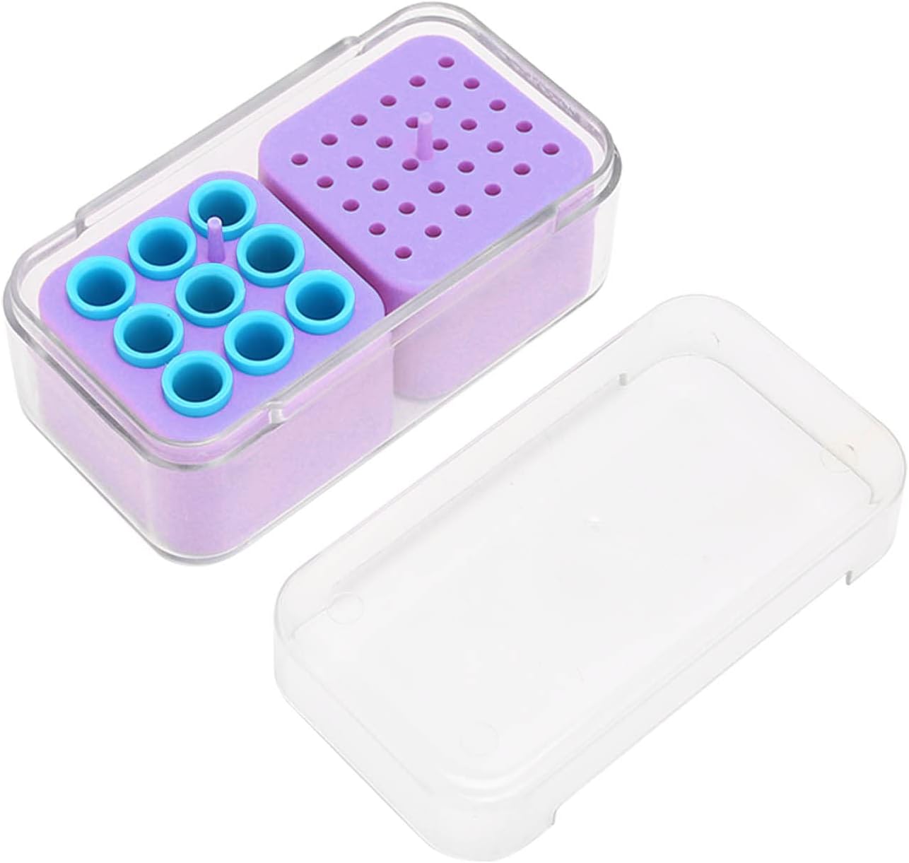 Burs Holder Station, Burs Holder Burs Holder Plastic Multi Holes Large Capacity Cleaning d Burs Case Bur Block Organizer with Cover