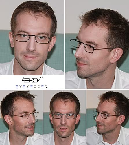 Eyekepper 5-Pack Stainless Steel Frame Half-Eye Style Reading Glasses Readers +1.5