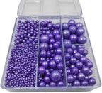 Purple Pearl Sprinkles for Cake Decorating, 4 Sizes Mix Size Sugar Pearls for Cupcake Topper, Ice Cream, Donuts, Baking Decoratings (2mm, 4mm, 7mm, 10mm)